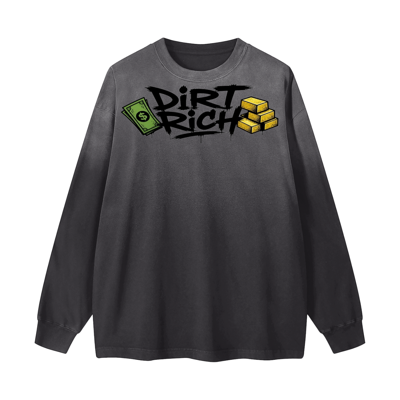 Gradient Washed Long Sleeve T-Shirt