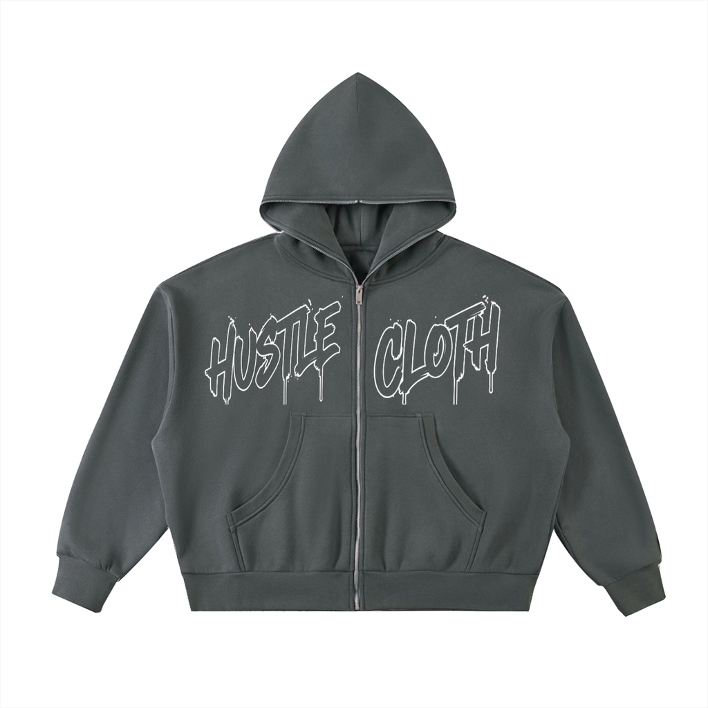 Full-Zip Boxy Hoodie