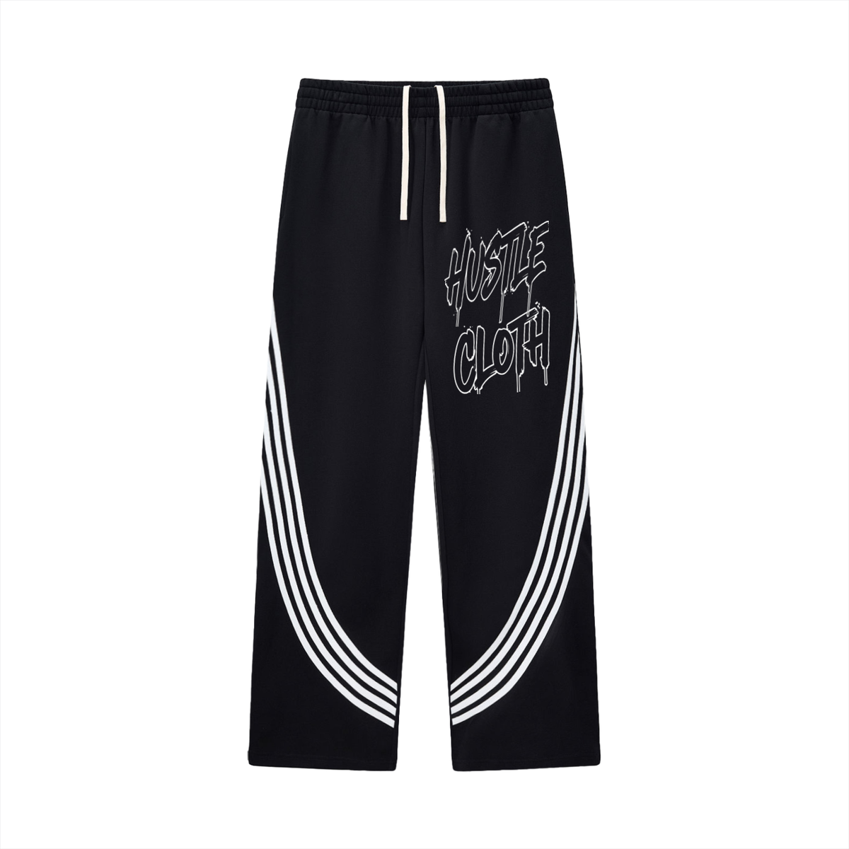 Curved Stripe Straight Sweatpants