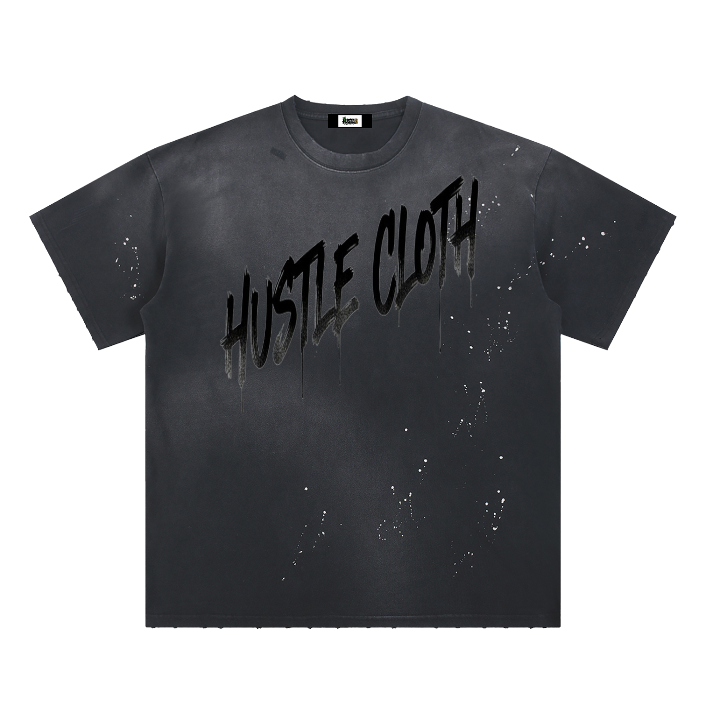 Hand-Frayed Sunfade Paint Splatter T-Shirt