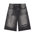 Men’s Vintage Wash Wide Leg Denim Shorts
