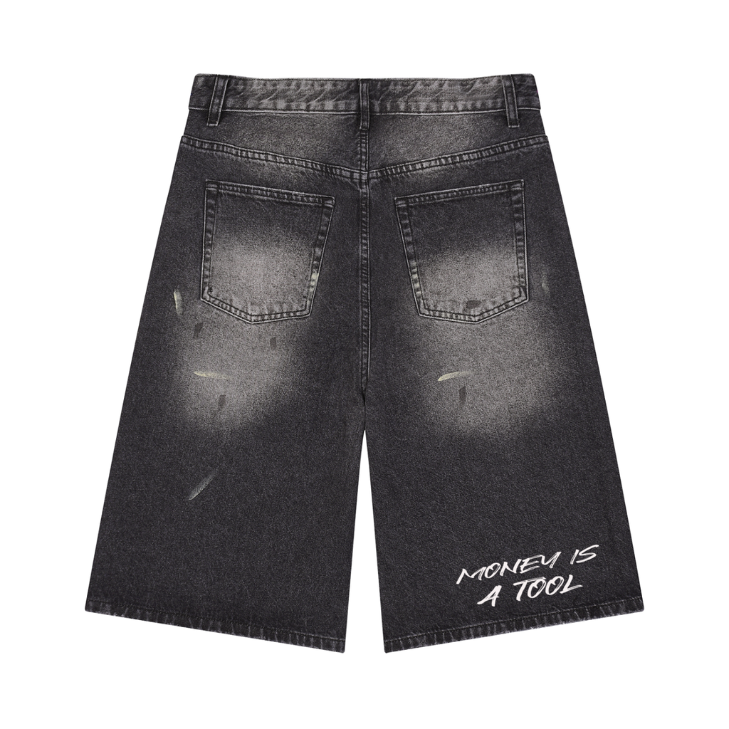 Men’s Vintage Wash Wide Leg Denim Shorts