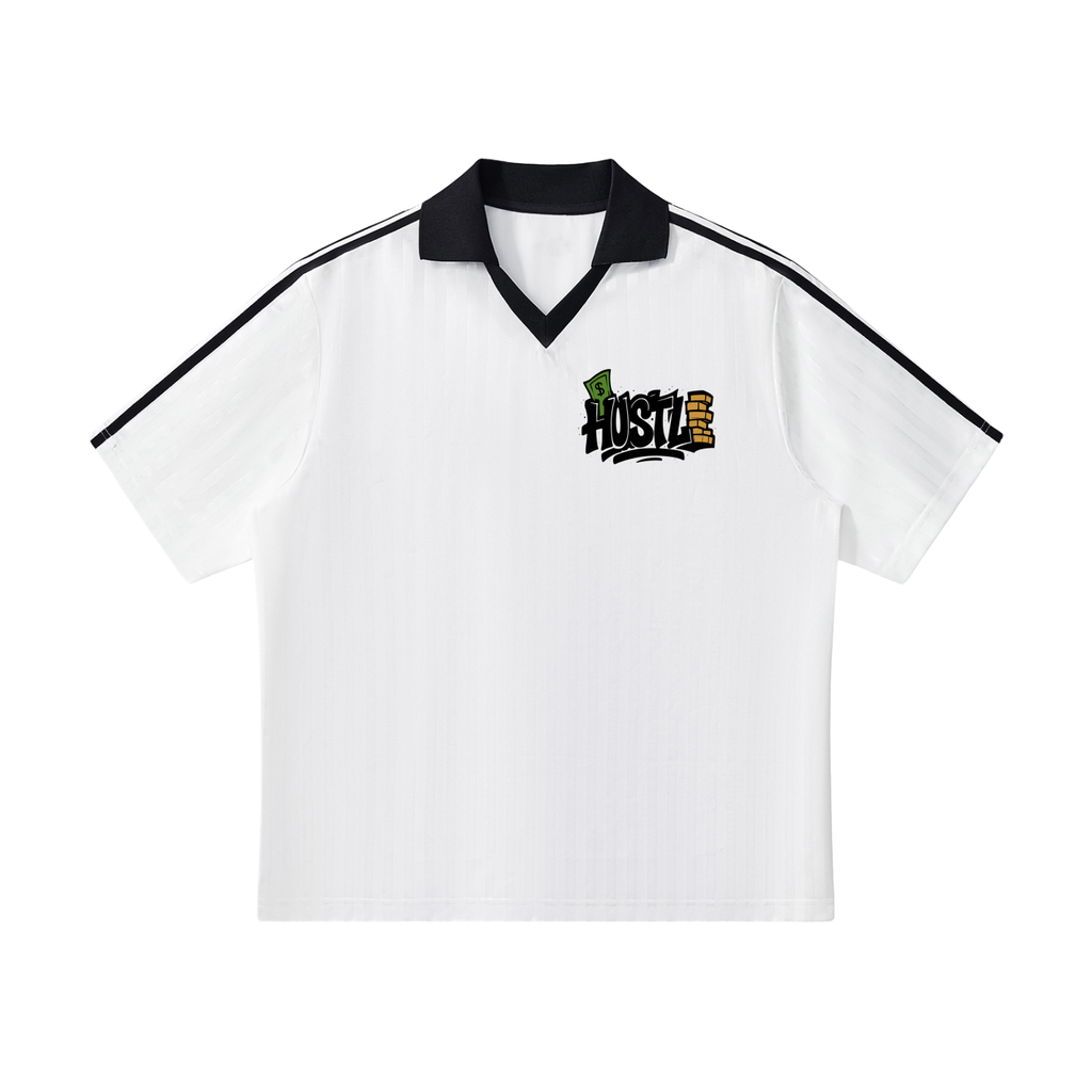 Contrast Collar Striped Soccer Jersey