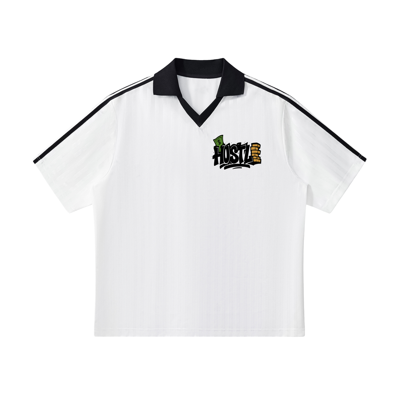 Contrast Collar Striped Soccer Jersey